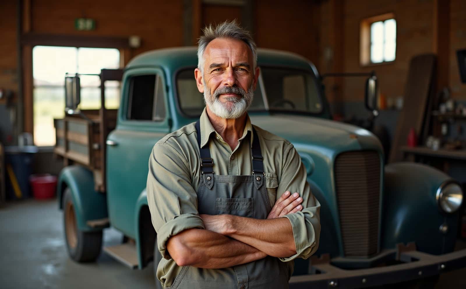 An established trades business owner standing in his shop